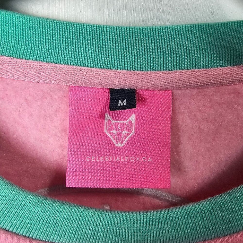 Celestialfox.Ca DISCONTINUED Color Blocking Pastel Pink Sweatshirt Tops, M - Picture 8 of 9